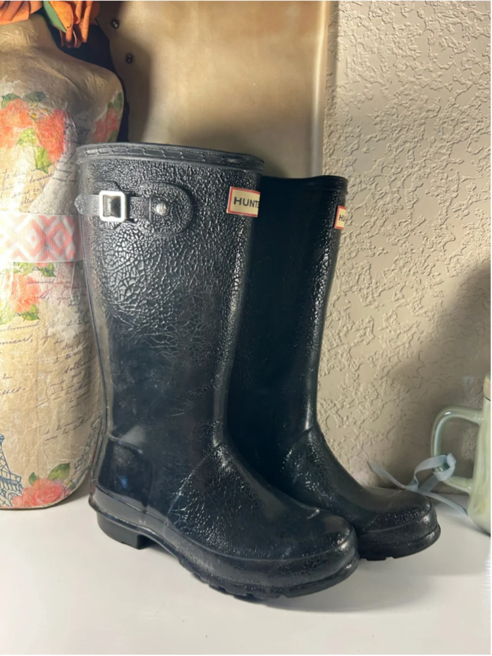 Girls Hunter Rain Boots Size 2 Black